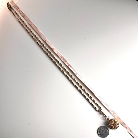 VTG 14KGold Pendant Watch with Floral Motif encrusted Rubies, Emeralds & Diamond - Picture 12 of 13